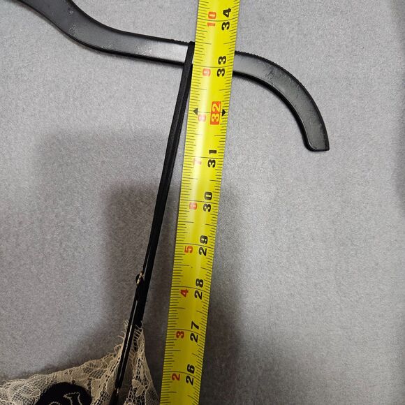 Victoria's Secret Medium Black with Ivory Lace Chamise Nighty Pajamas Romantic - Picture 5 of 7